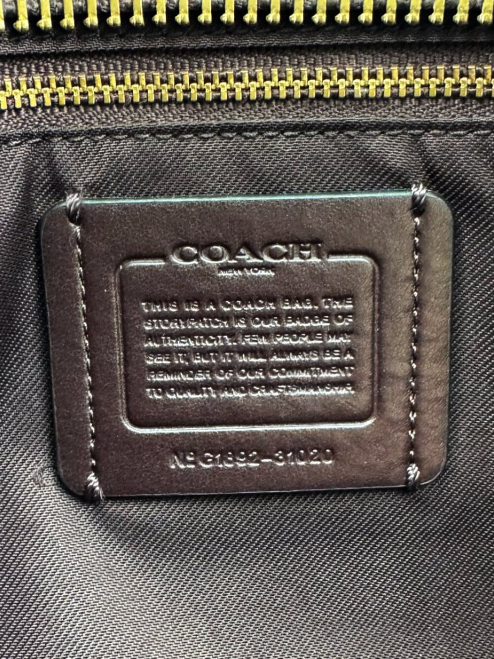 Coach Dark Brown Leather Studded Satchel with Gold Hardware - Picture 12 of 14